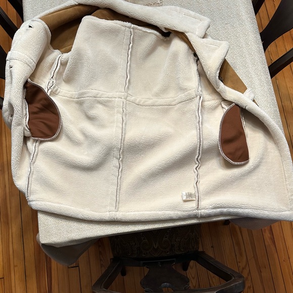 [BLANKNYC] Womens Oversized Tan Faux Suede and Sherpa Outerwear size S NWOT - Picture 6 of 7